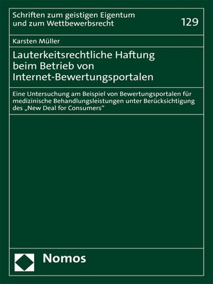 cover image of Lauterkeitsrechtliche Haftung beim Betrieb von Internet-Bewertungsportalen